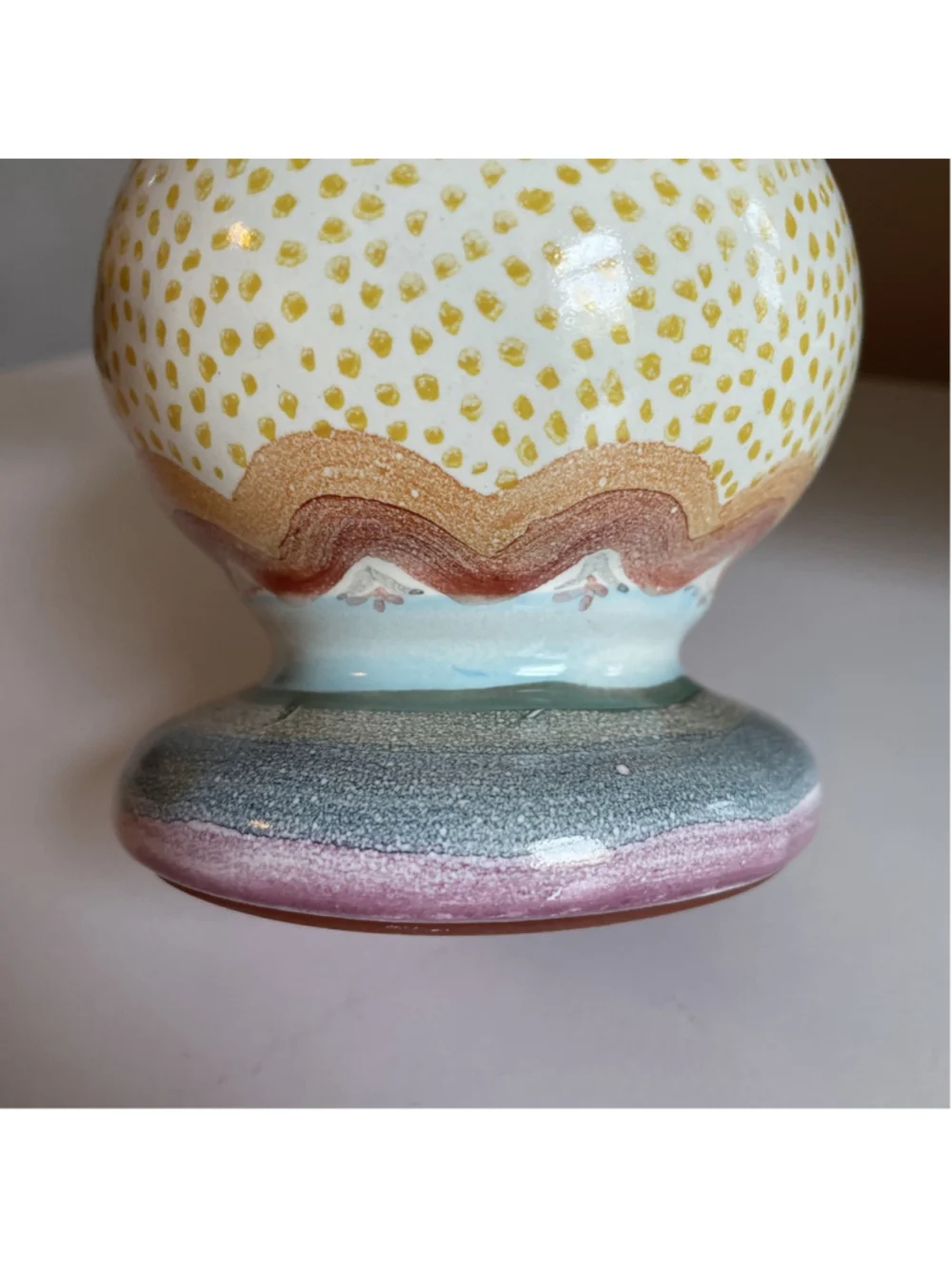Vintage 1980's MacKenzie-Childs Brittany Bud Vase Pastel 7-1/2